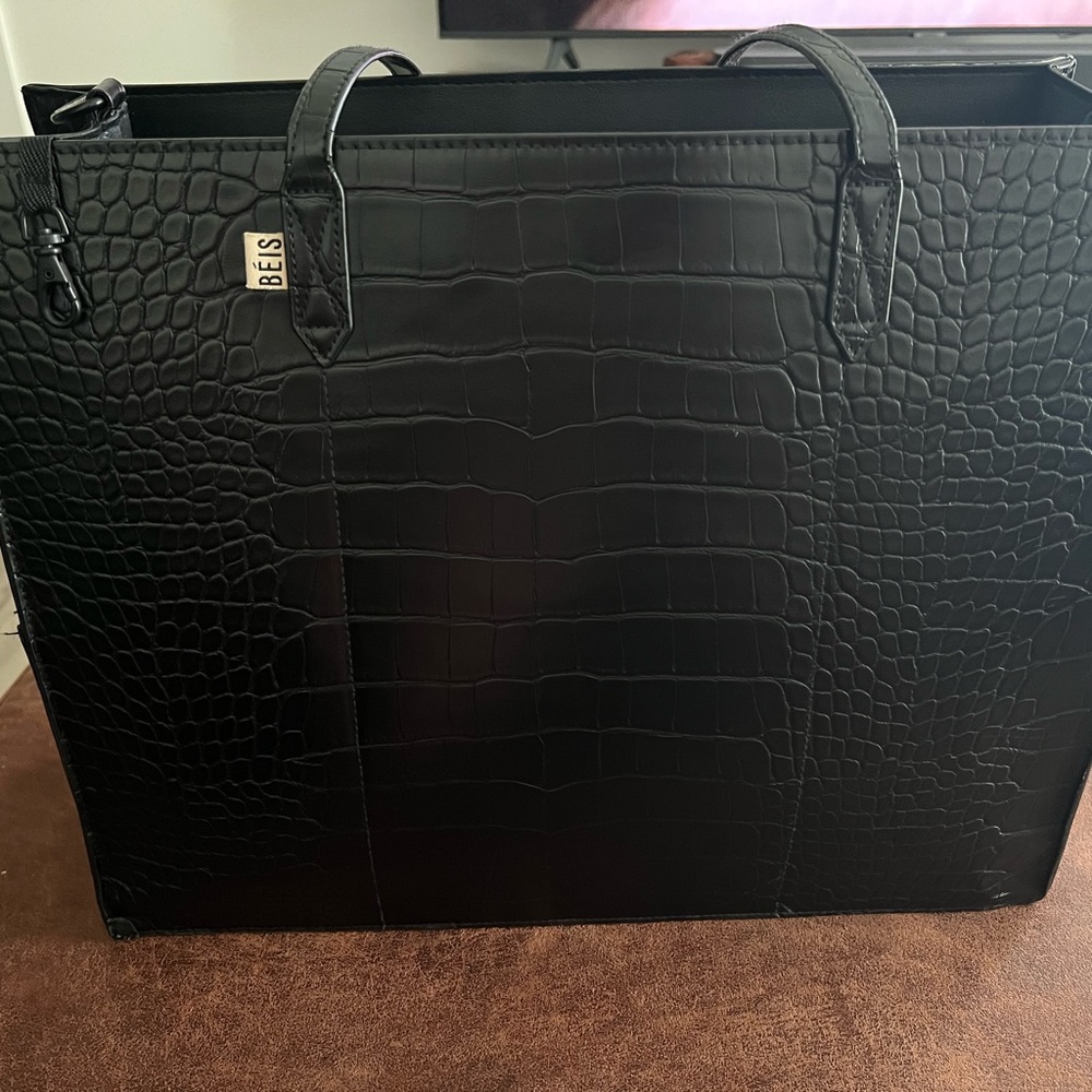 BEIS Large Work Tote - Black Croc